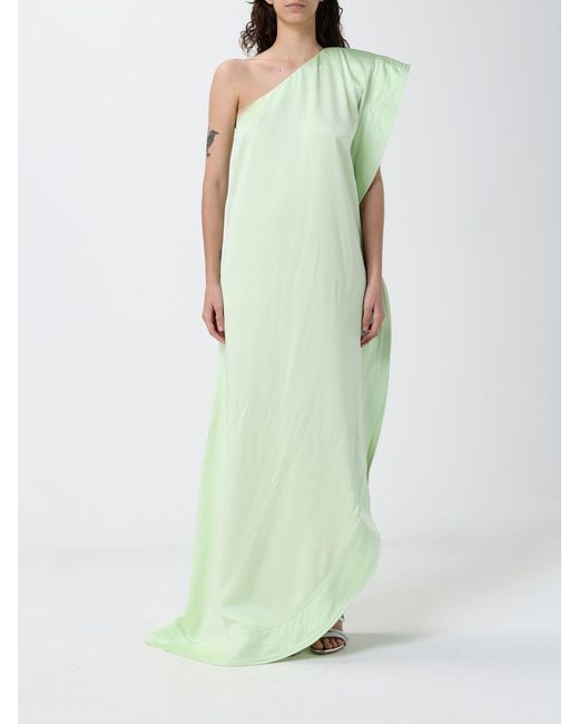 Stella McCartney Green One-Shoulder Asymmetric Maxi Dress