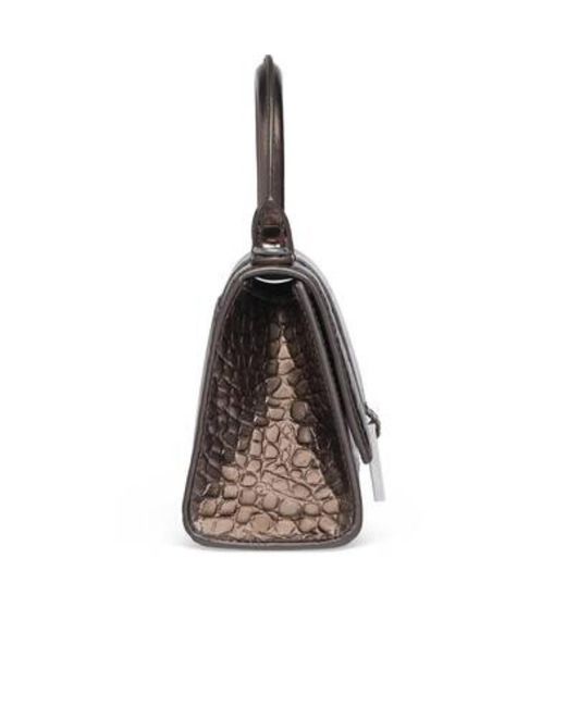 Balenciaga Black Croc-Embossed Xs Tote Bag