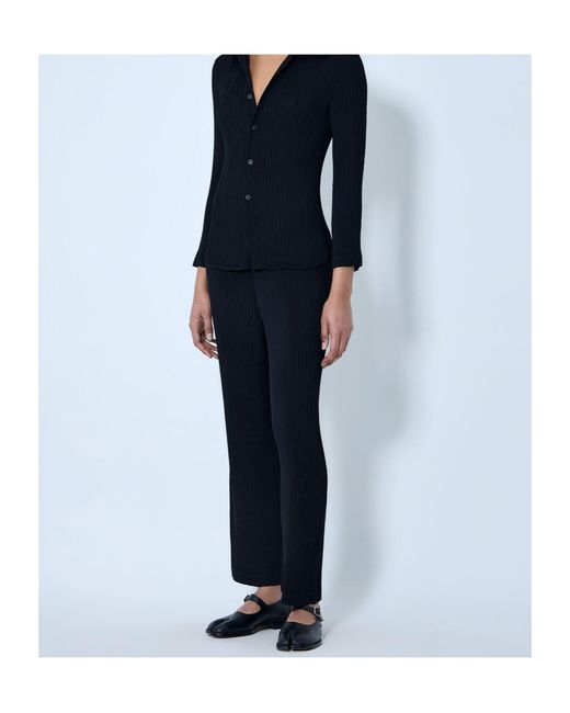 Issey Miyake Black Ribbed Trousers