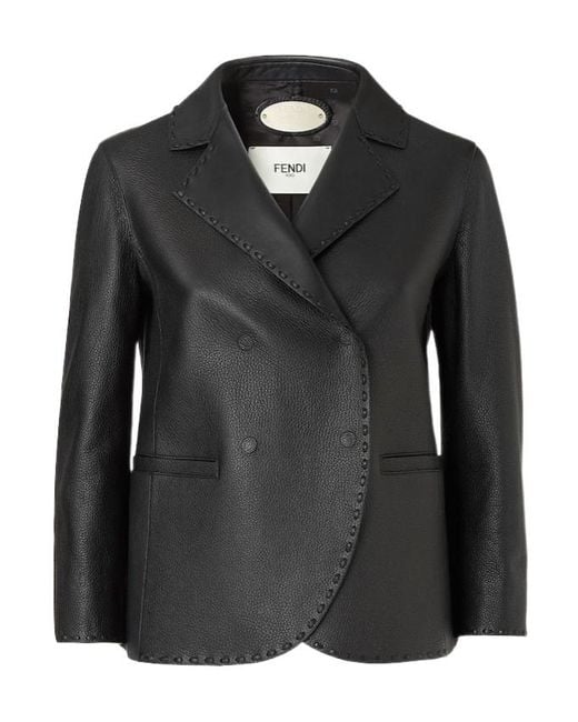Fendi Black Deerskin Selleria Jacket