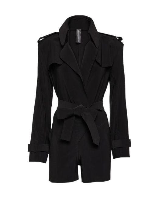 Norma Kamali Black Jersey Playsuit