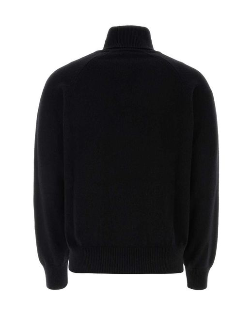 KENZO Black Boke Flower Embroidered Roll-Neck Knit Jumper for men