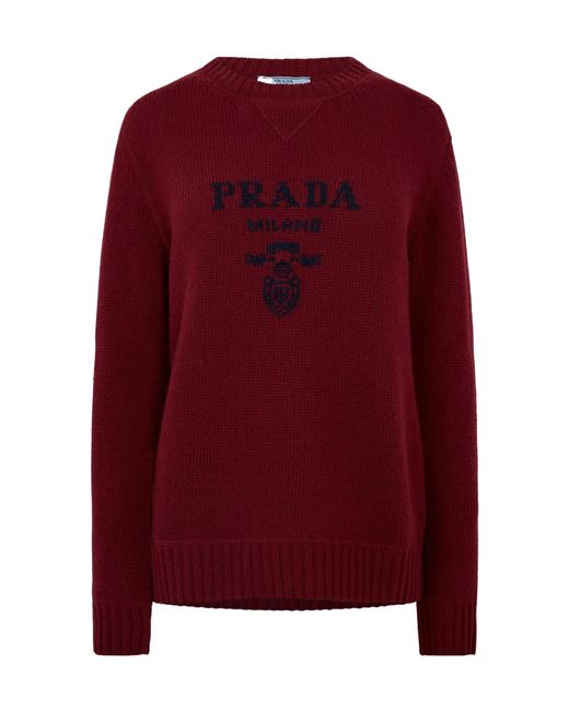 Prada Red Crew Neck Knit Sweater