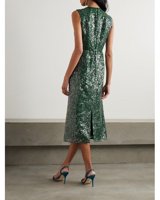 Erdem Green Sequined Dress