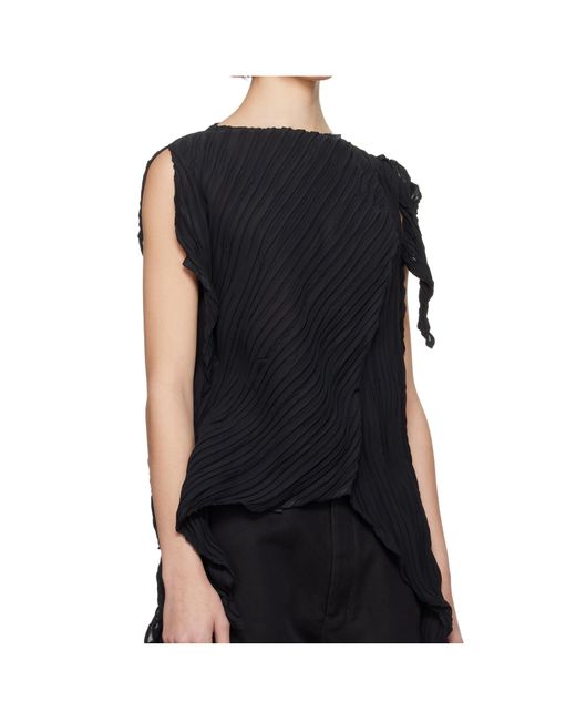 Issey Miyake Black Wrinkled And Twisted