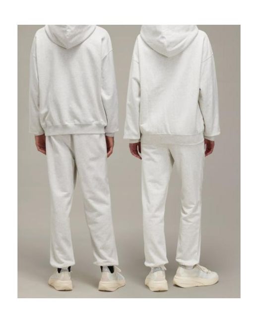 Y-3 Gray Brushed Terry Track Pants for men