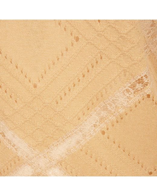 Ermanno Scervino Natural Lace-Trim Knitted Jumper