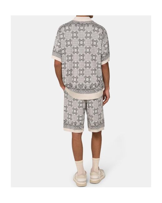 Amiri Gray Ma Quad Check Shorts for men