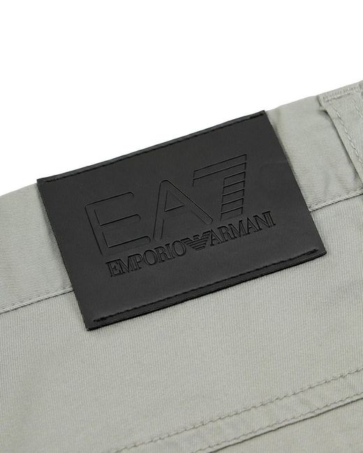 EA7 Gray Straight Casual Pants for men