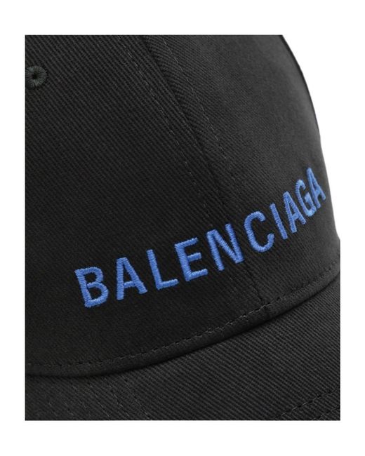 Balenciaga Black Baseball Cap With Embroidered Logo for men