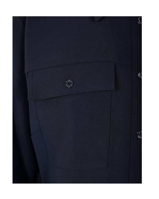 MICHAEL Michael Kors Blue Crepe Utility Shirt