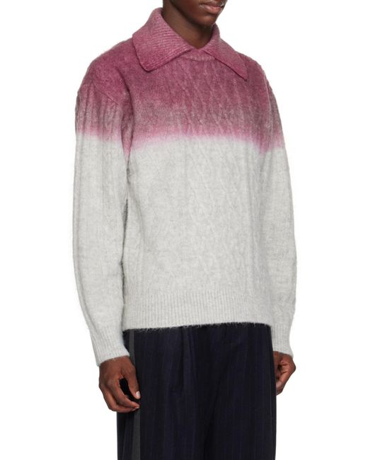 Adererror Gray Gradient Knitted Sweater for men