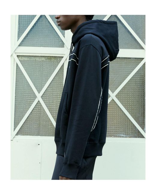 GmbH Blue Piping Hooded Sweatshirt for men
