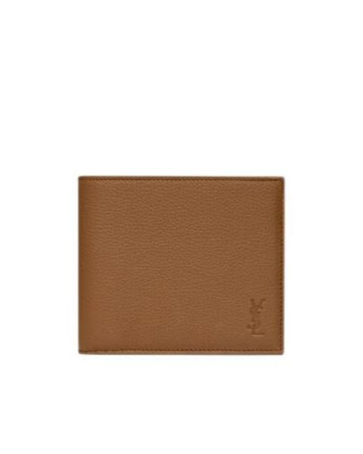 Saint Laurent Brown Cassandre Shadow East/West Wallet for men