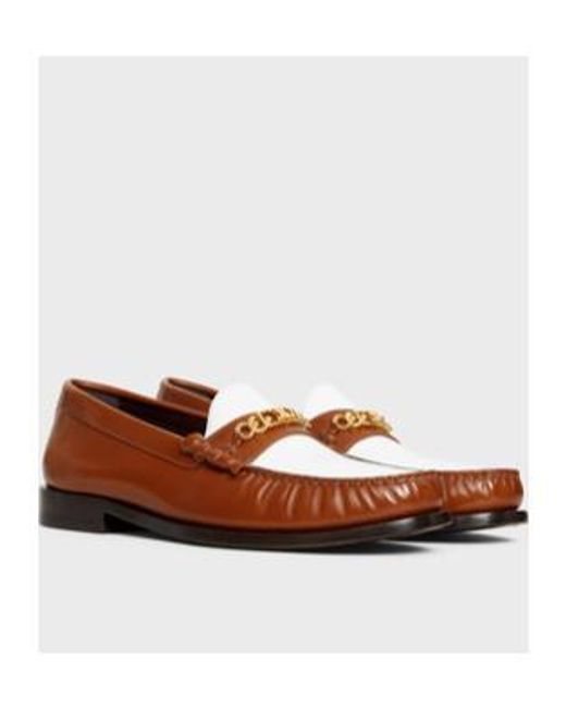 Céline Brown Logo Loafers