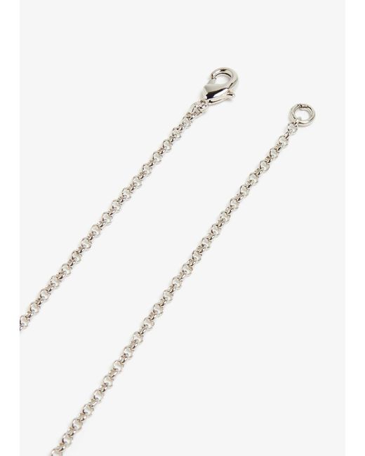 Dolce & Gabbana White Dg Logo Teardrop Necklace for men