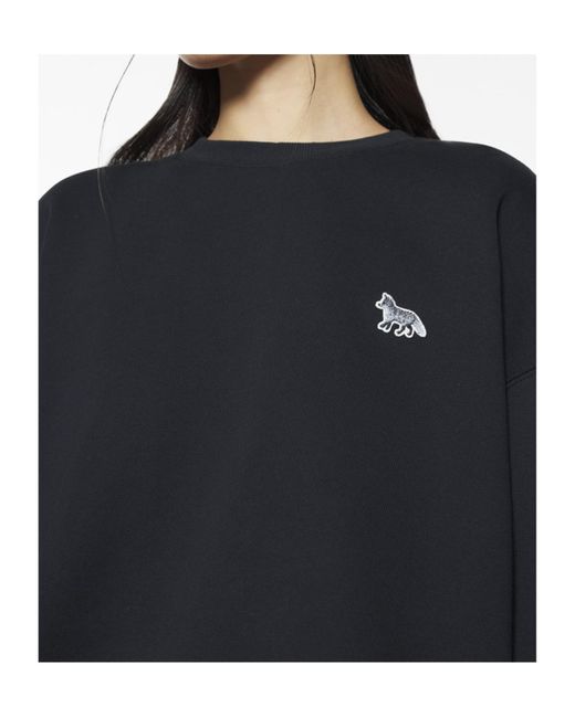 Maison Kitsuné Black Maison Kitsuné Baby Fox Patch Drawstring Comfort Sweatshirt