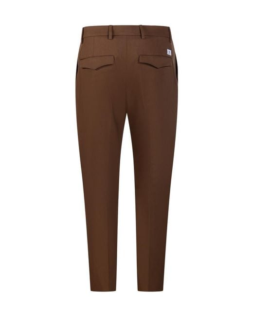 Department 5 Brown Casual Trousers With Belt Loops for men