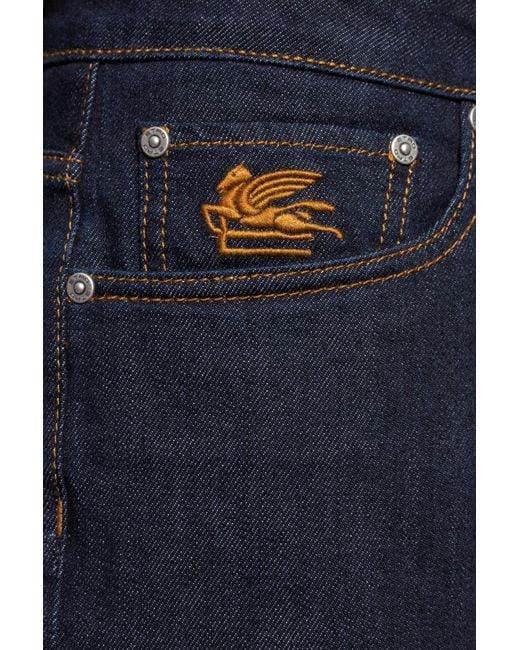 Etro Blue Five-Pocket Jeans for men