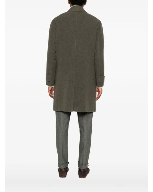 Eleventy Gray Button-Fastening Coat for men
