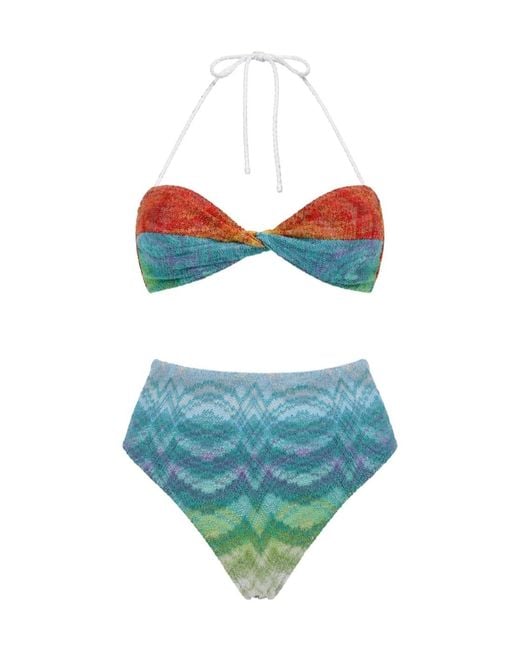 Missoni White Twist Detailed Patterned Bikini Set