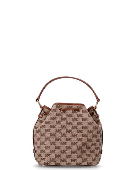 Michael Kors Brown Maeve Monogram-Print Bucket Bag
