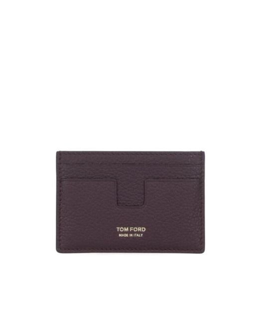 Tom Ford Purple Logo Printed Cardholder for men