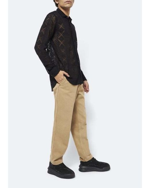Versace Black Odissea Crystal-Embellished Sneakers for men