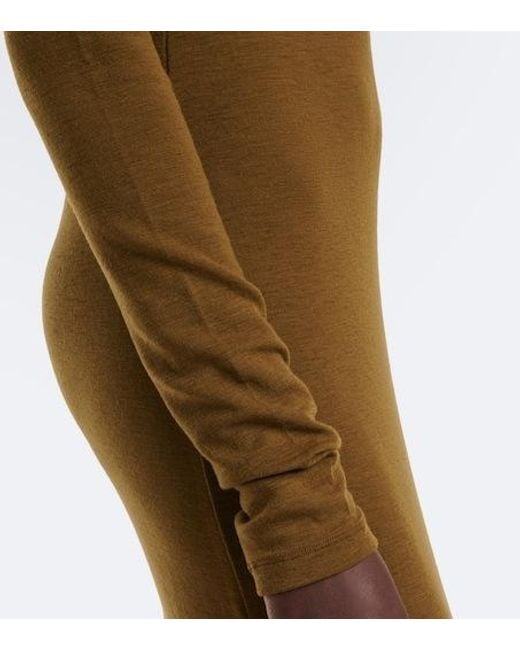 Mugler Brown Wool-Blend Jersey Polo Dress