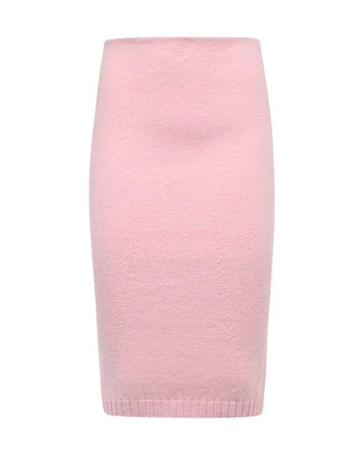 Tom Ford Pink Ribbed Knitted Skirt
