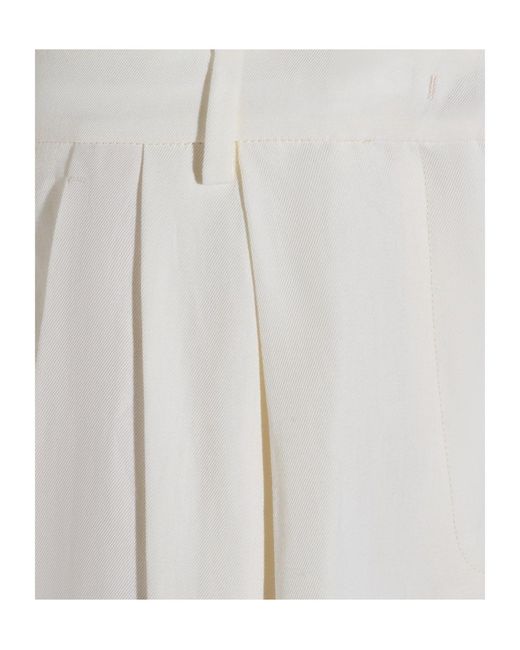 Fabiana Filippi White Pleated Bermuda Shorts