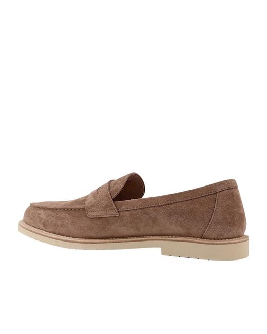 Brunello Cucinelli Brown Slip-On Flat Loafers for men