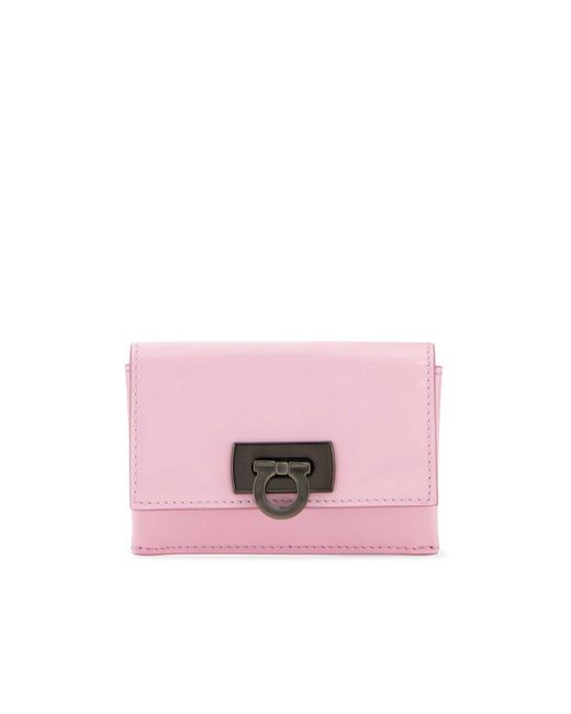 Ferragamo Pink Ferragamo Gancini Clasp Credit Card Holder