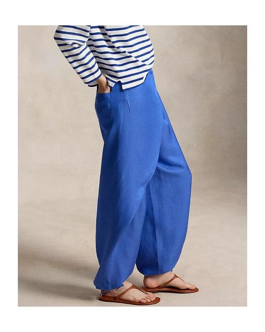 Polo Ralph Lauren Blue Wrap-Up Casual Pants
