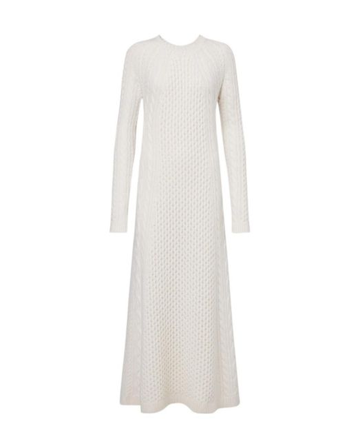 Lisa Yang White Nyla Cable-Knit Cashmere Maxi Dress