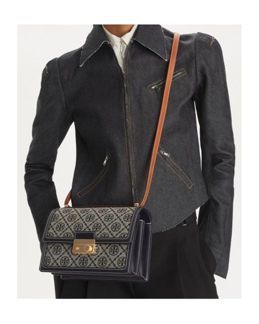 Tory Burch Blue T Monogram Shoulder Bag