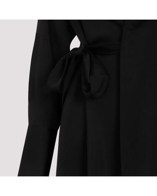 Fabiana Filippi Black Wrap Around Satin Blazer