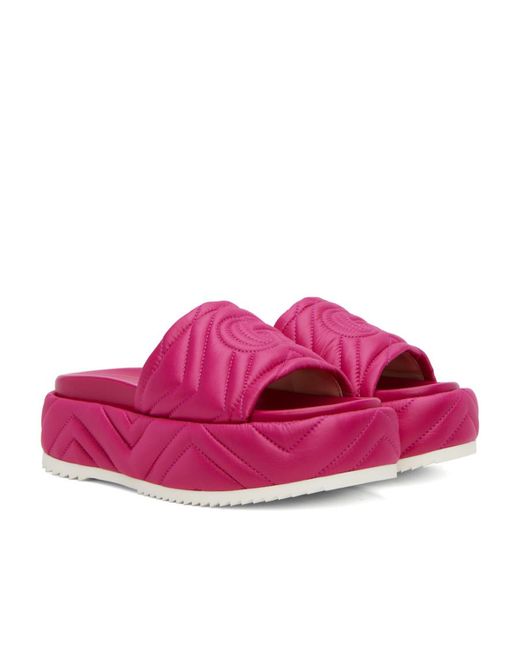Gucci Pink Thick-Soled Slippers