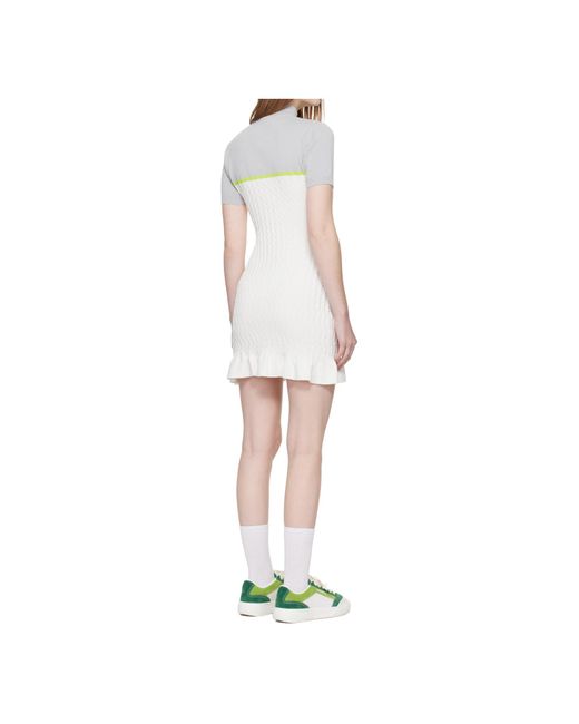 Casablanca White Zip Polo Knit Dress