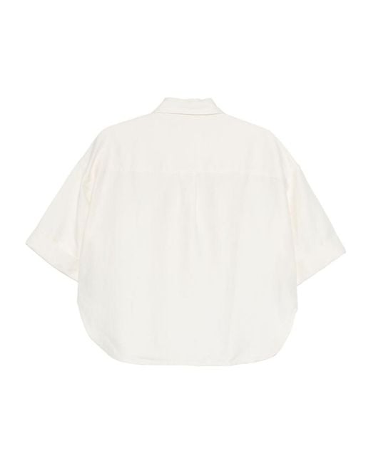 Closed White Pocket-Detail Short-Sleeve Shirt