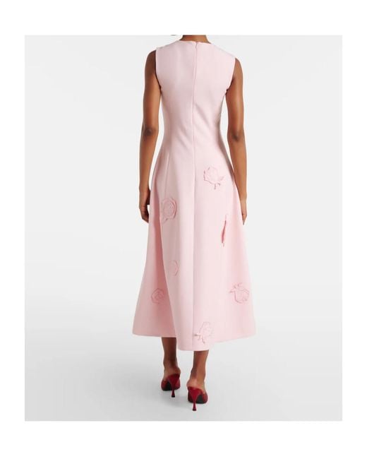 Leo Pink C Floral-Appliqué Cocktail Dress