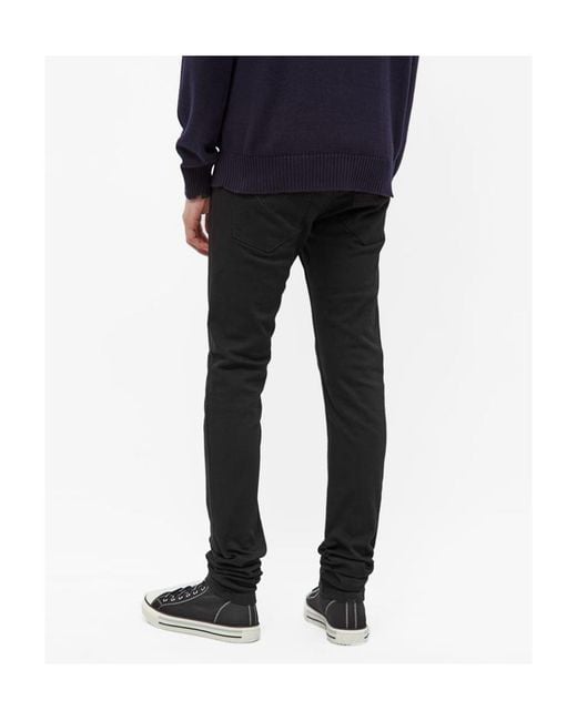 Versace Black Logo Patch Slim-Fit Jeans for men