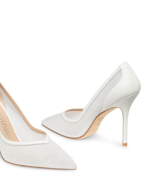 Stuart Weitzman White Eva 100Mm Pumps