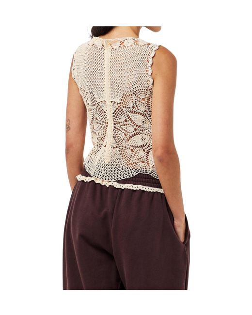 Magda Butrym Natural Crocheted Sleeveless Top