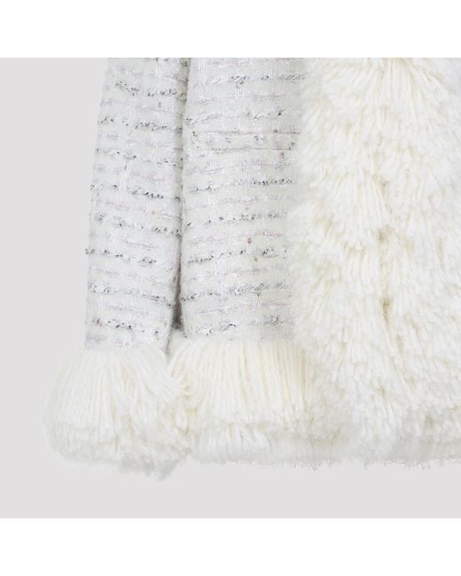 Giambattista Valli White Fur-Trim Coat