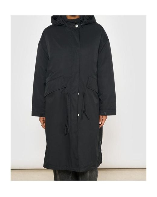 Closed Blue Hooded Parka