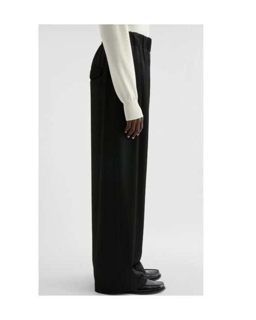 Jil Sander Black Pleated Wide-Leg Pants