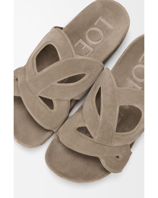 Loewe Brown Ease Monogram Suede Sandals for men