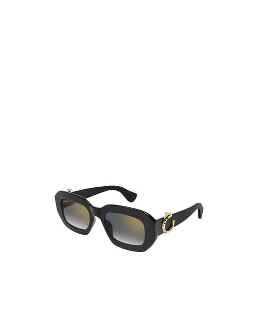 Cartier Black Rectangular Frame Sunglasses