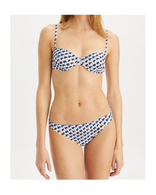 Tory Burch Blue Printed Underwire Bikini Top